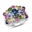 Bague de fiançailles en argent sterling .925 de 4,02 carats avec pierres multiples