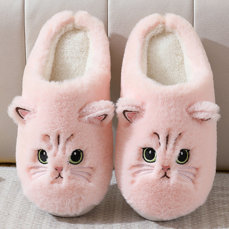 Cozy Cartoon Kitty Cotton Slippers for Couples
