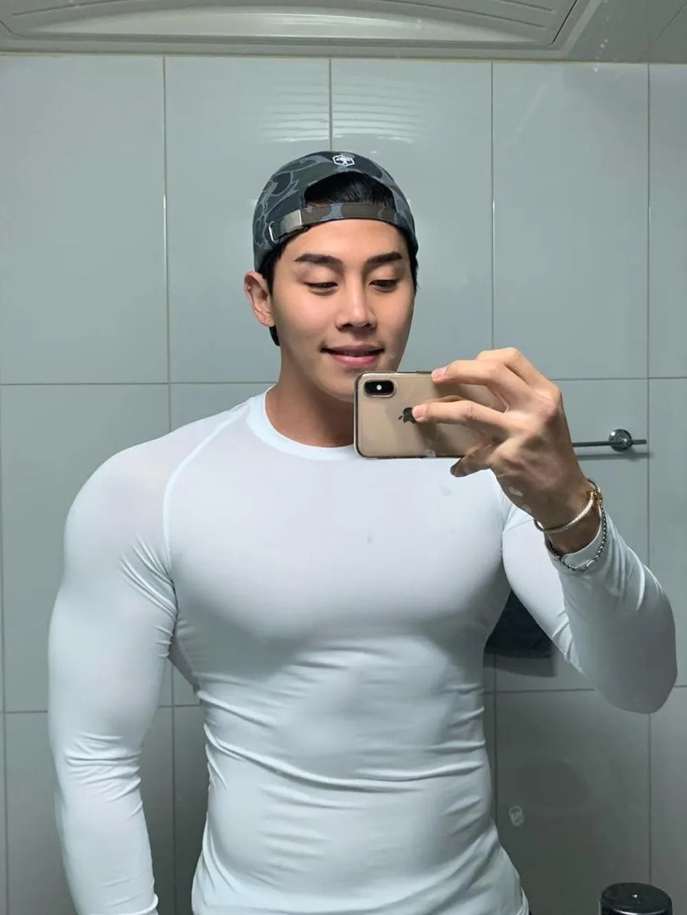 Camiseta Transpirable de Cuello Redondo para Hombre Talla Grande