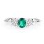 0.36 Carat Zambian Emerald & Diamond 14K White Gold Engagement Ring