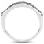 Anillo de Compromiso de Diamante Negro Genuino de 0.35 Quilates en Plata de Ley