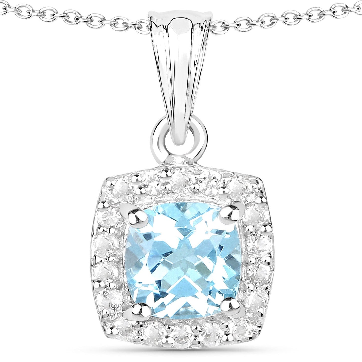 Ensemble de bijoux en topaze bleue et topaze blanche de 4,62 carats