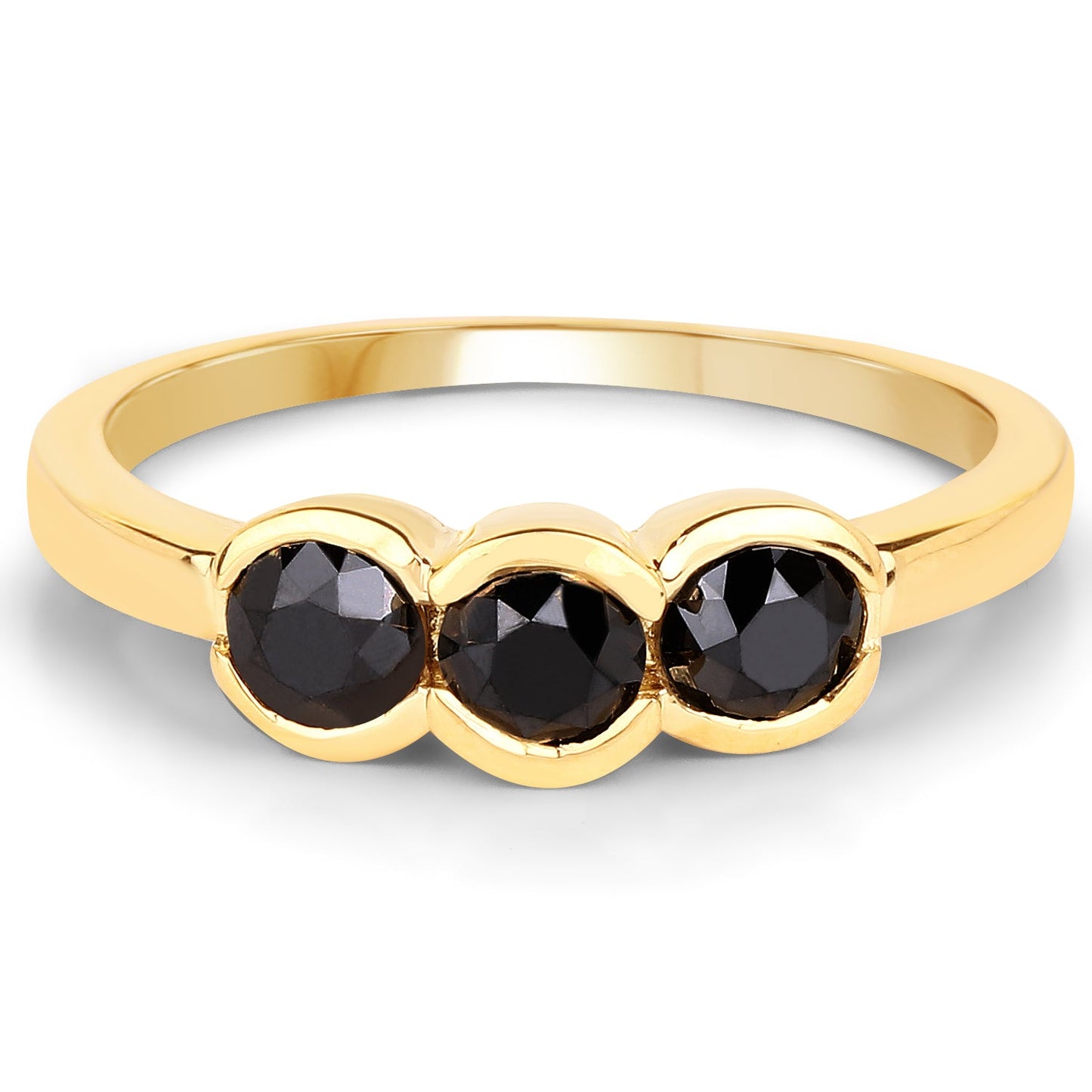 1.16 Carat Genuine Black Diamond Sterling Silver Engagement Ring
