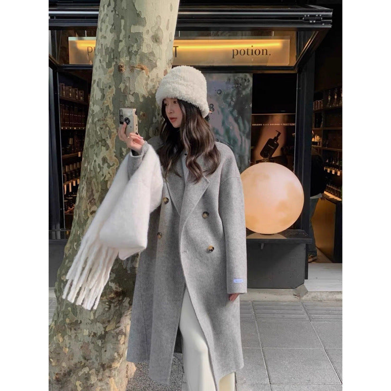 Manteau en laine double face élégant pour femmes