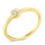 Bague de promesse en argent sterling plaqué or jaune 14K avec diamant en coussin