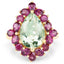 Anillo de Cóctel de Amatista Verde y Rodolita Bañado en Oro Amarillo de 14K