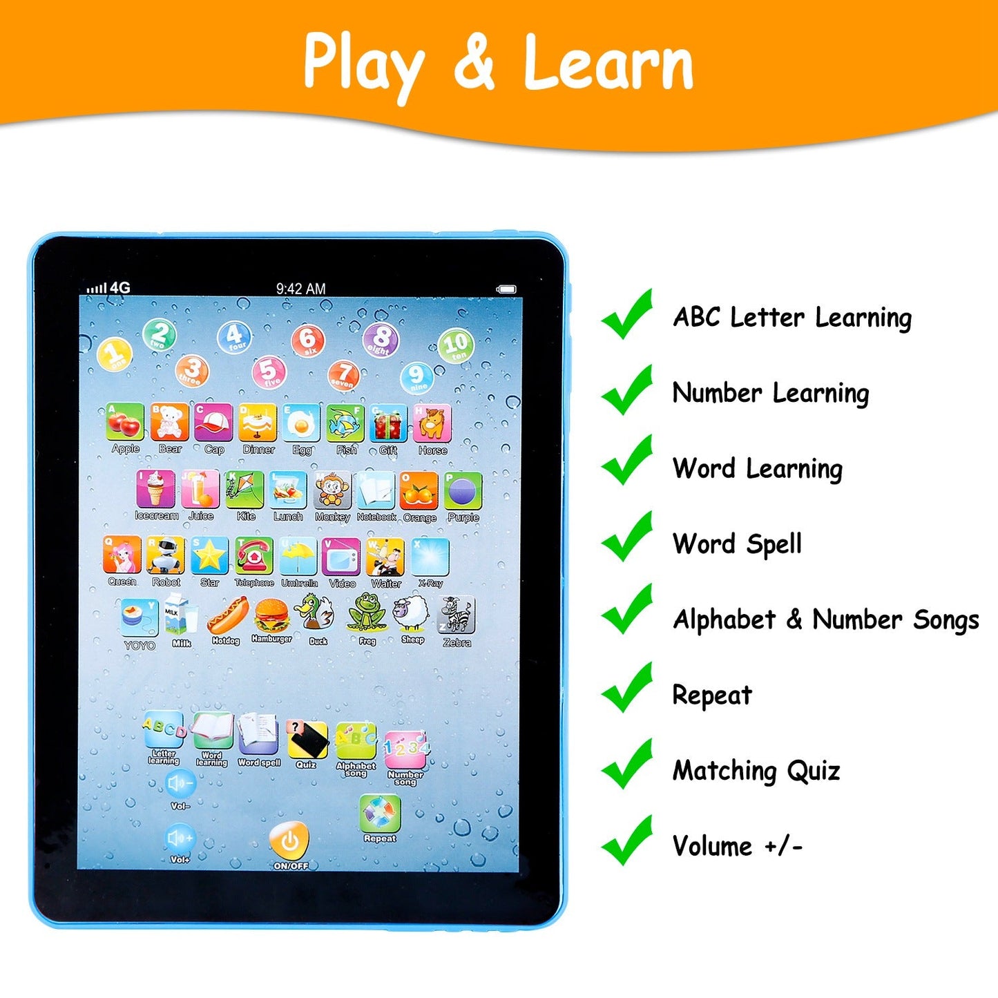 Gbruno Baby Learning Tablet - Educational Touch Learning Toy