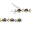 Two Tone Plated Garnet .925 Sterling Silver Bracelet