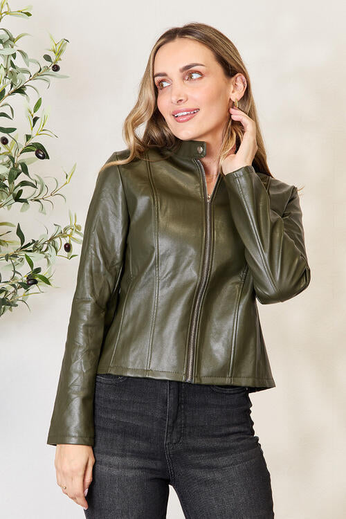 Veste zippée classique à col pour femmes pour une élégance au quotidien