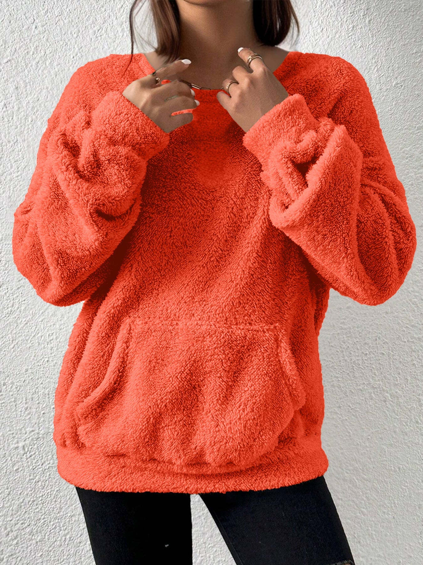 Suéter de Color Sólido de Manga Larga Casual para Mujer