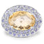 5.78 Carat Genuine Citrine and Tanzanite Sterling Silver Ring