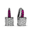 Elegant Black Rhodium Plated 18K White Gold Diamond & Ruby Drop Earrings