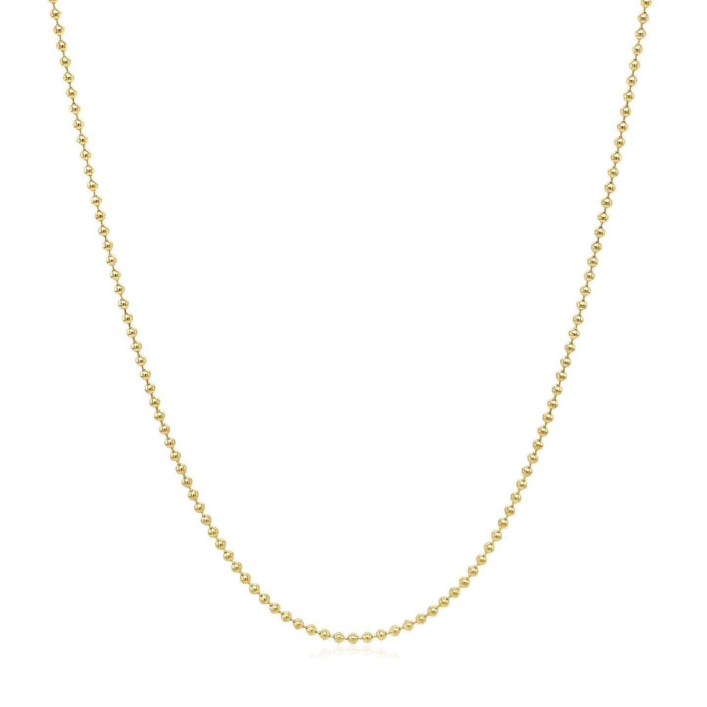 Chaîne à perles en or jaune 14k 1,0 mm