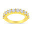 14K Yellow Gold Plated Sterling Silver 2.0 Cttw Diamond Anniversary Band Ring - Size 7