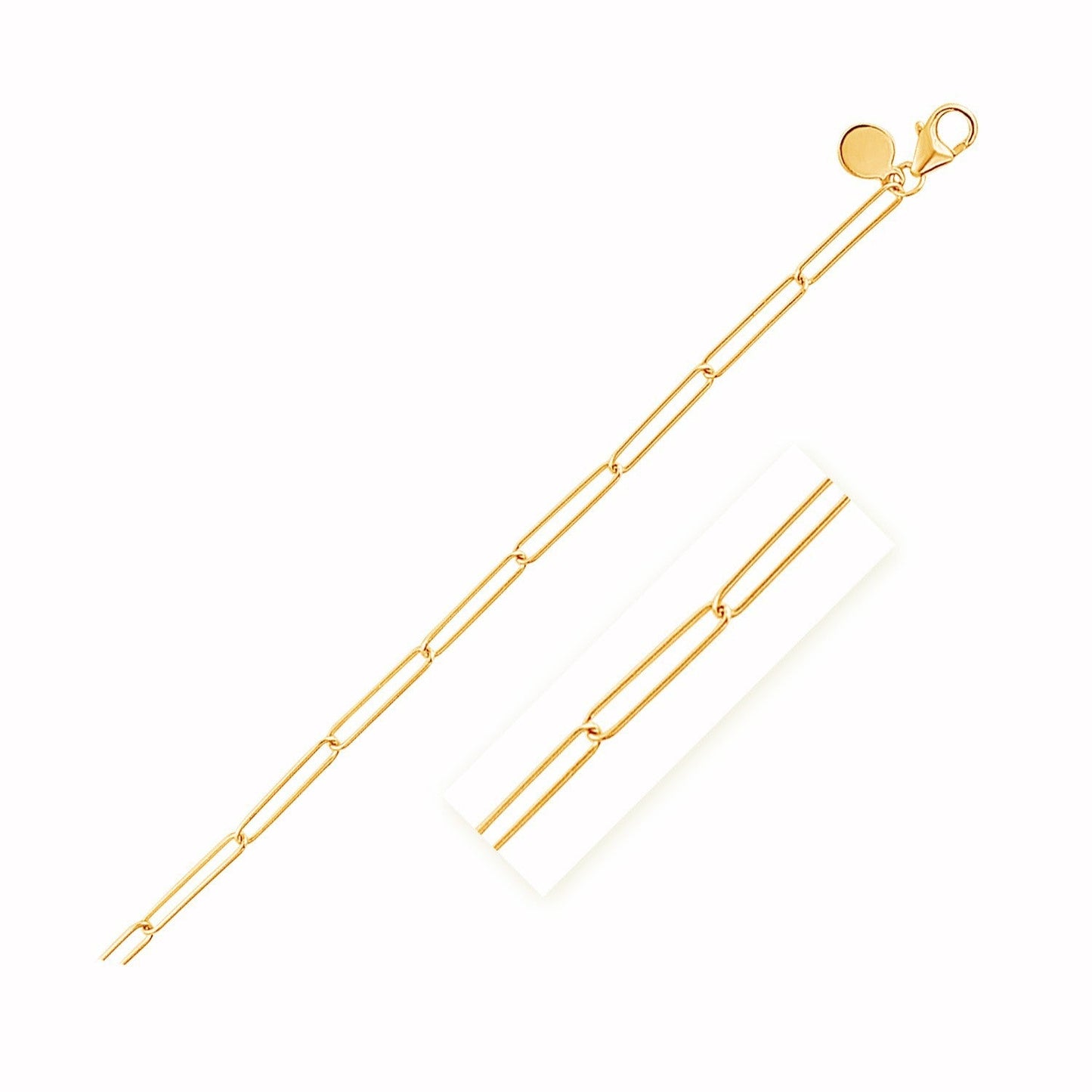 Bracelet en papier clip en or jaune 14k