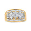 Anillo de Diamante en Forma de Pera de Oro Amarillo y Blanco de 10K 1.5 Cttw - Talla 7