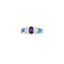 Cubic Zirconia & Created Opal Sterling Silver Engagement Ring