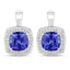 Pendientes de Tanzanita y Diamante Blanco de 5.95 Quilates en Oro Blanco de 14K