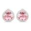Boucles d'oreilles halo en morganite et diamants de 3,27 carats