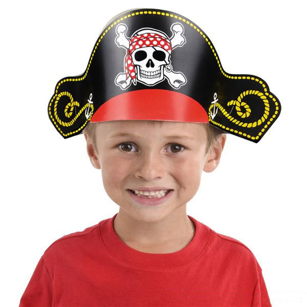 Chapeau de pirate en carton - Ensemble de 12