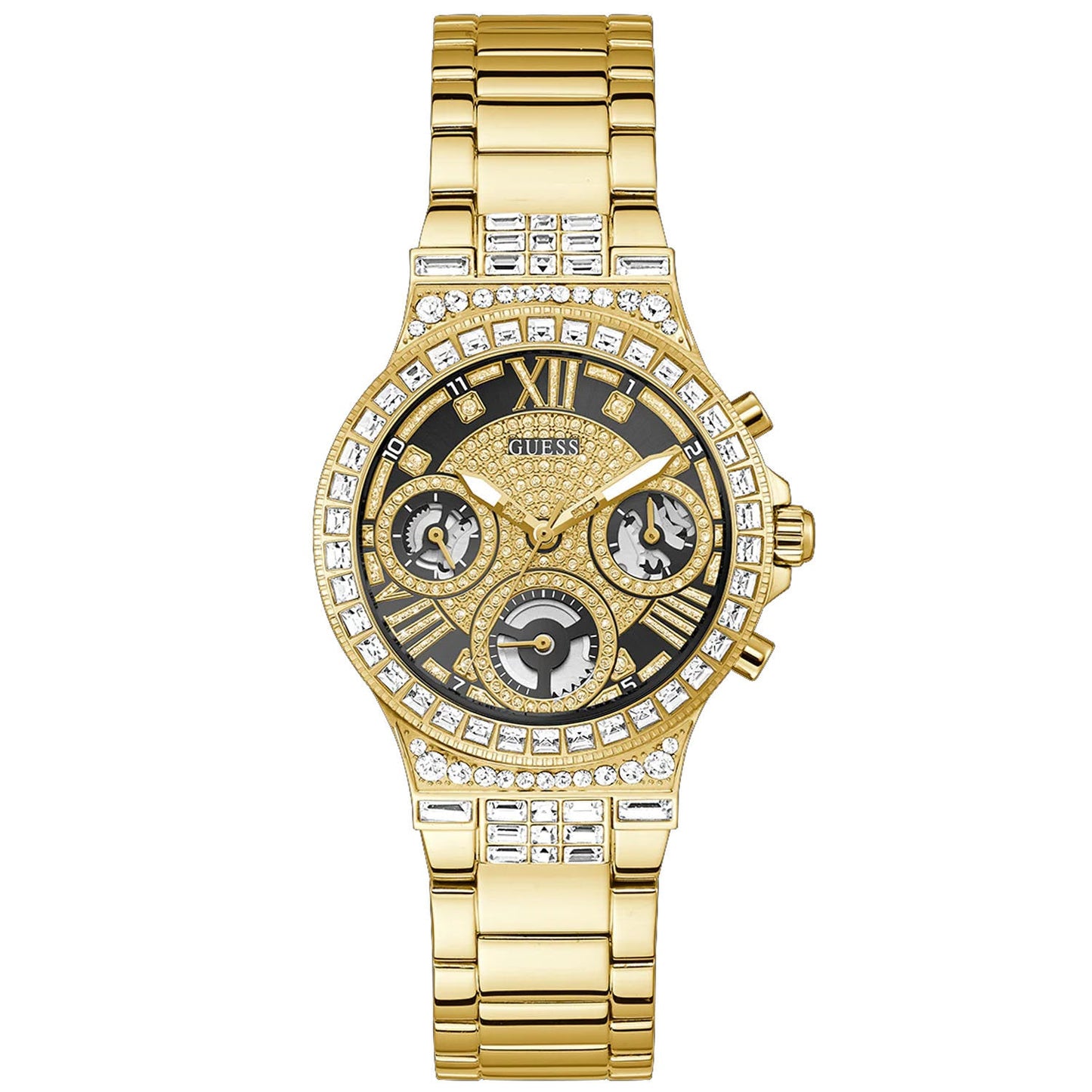 Reloj multifuncional de tono dorado para mujer Guess