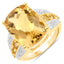 Anillo de Plata de Ley con Citrino y Topacio Blanco de 8.44 Quilates