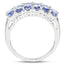Anillo de Plata Esterlina con Tanzanita y Topacio Blanco de 3.16 Quilates