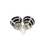14k White Gold 8.0mm Round Black CZ Stud Earrings