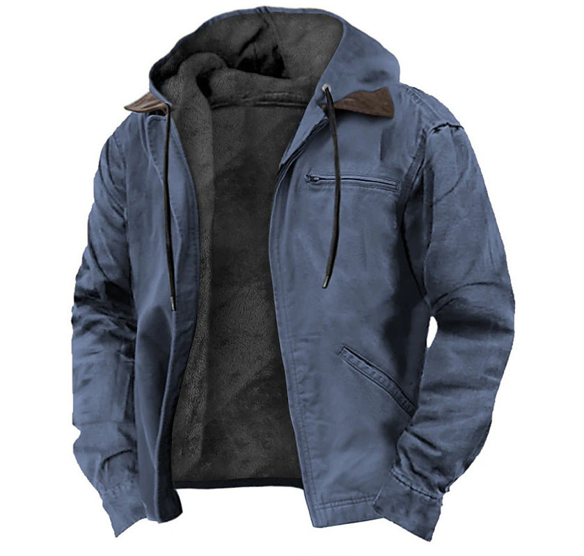 Multi-Color Digital Printing Hooded Jacket with Brown Lining