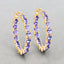 Boucles d'oreilles créoles en argent sterling avec tanzanite véritable de 5,10 carats