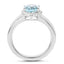 Bague de fiançailles en topaze bleue et topaze blanche de 2,63 carats en argent sterling .925