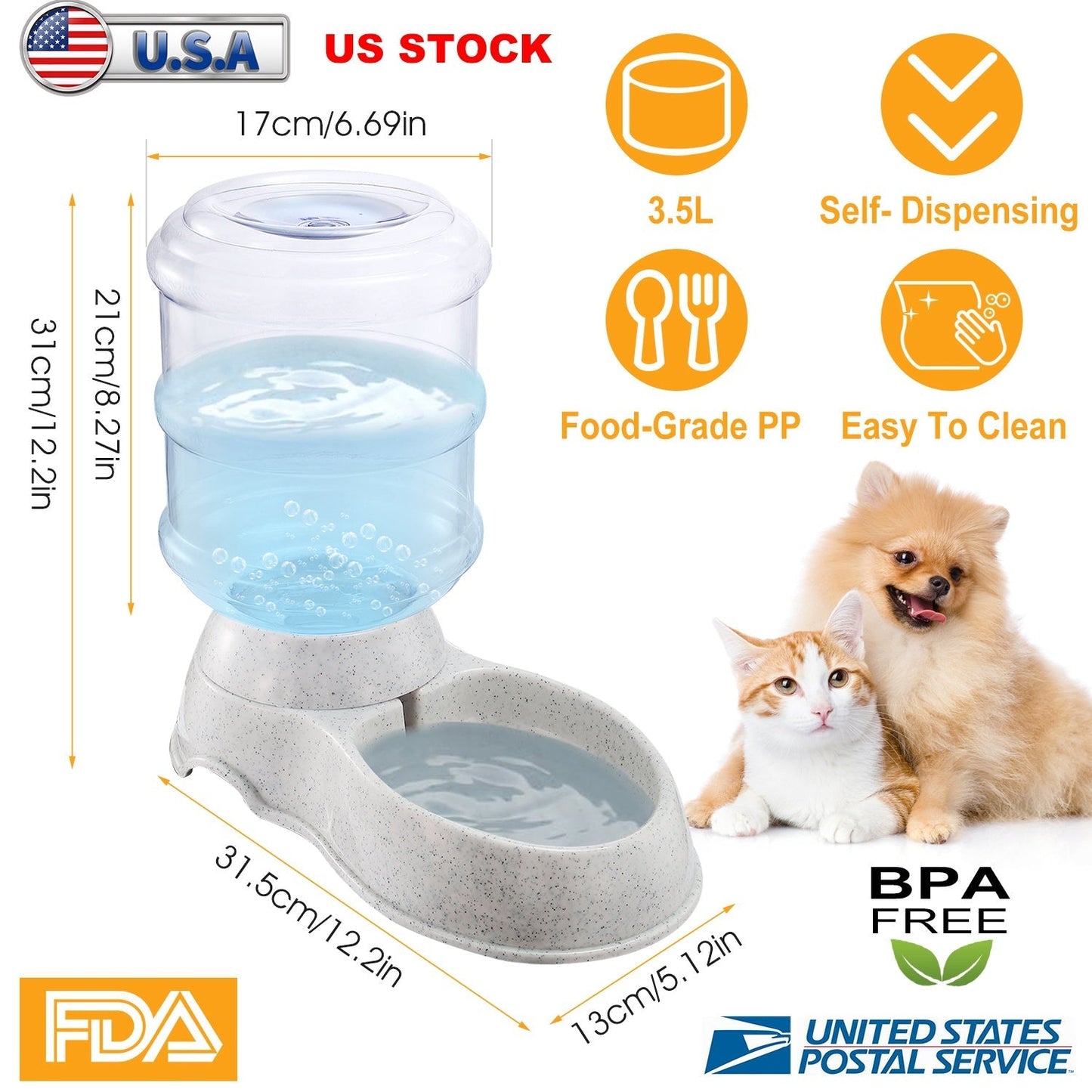 GBruno 3.5L Pet Water Dispenser