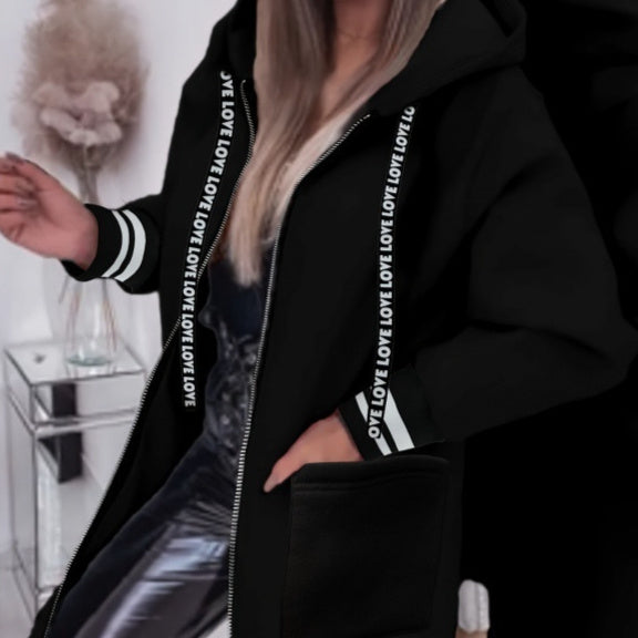 Veste zippée à capuche élégante pour femmes