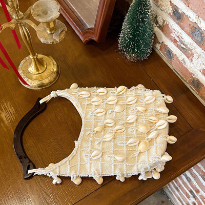 Sac à main en perles crème French Chictastic Cloud Shell