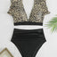 Elegant Black Ruffle V Neck High Waisted Bikini Set