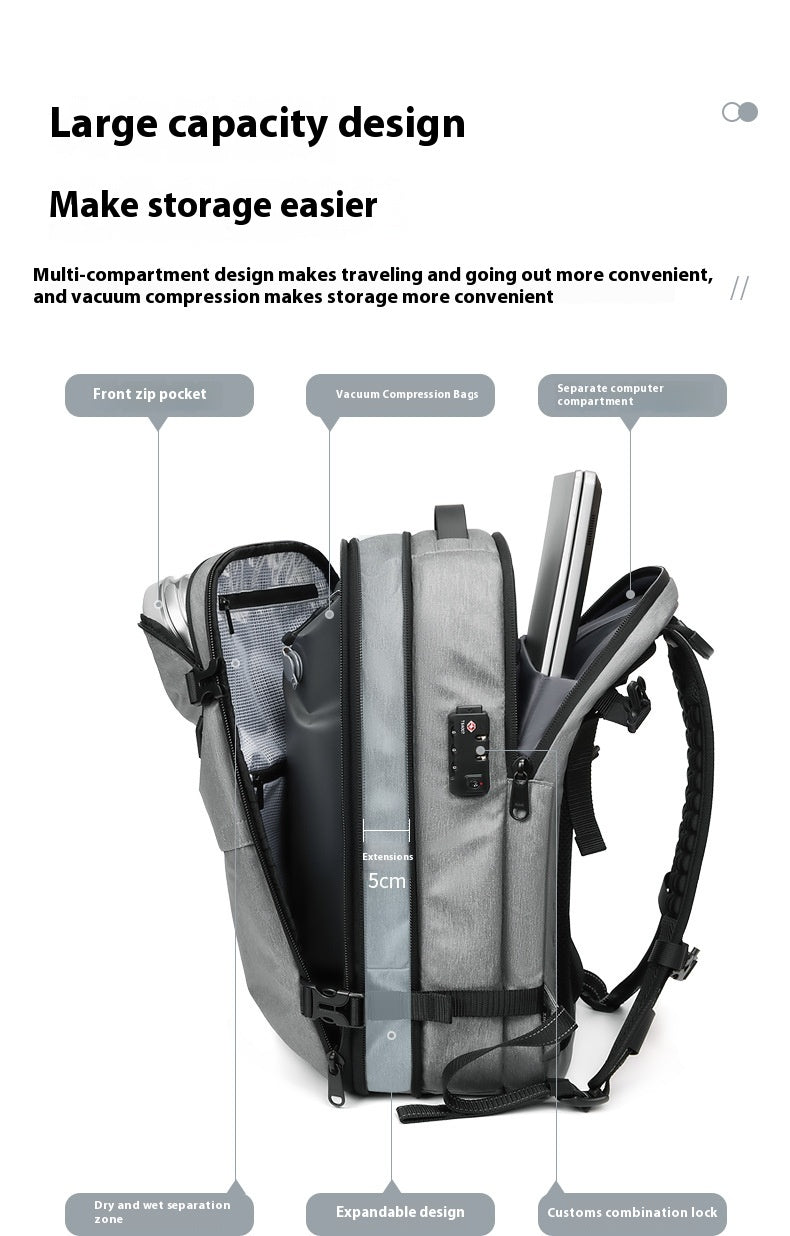Mochila de Compresión Multifuncional para Viajes para Hombres y Mujeres