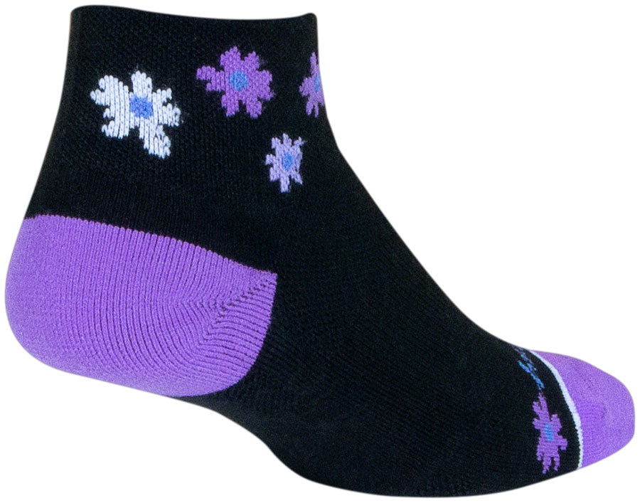 Chaussettes classiques basses SockGuy Channel Air Daisy - Noir/Violet