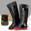 Bottes de pluie en caoutchouc pour hommes, mi-mollet, avec doublure en polaire