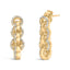 Pendientes colgantes de eslabones de cadena de plata esterlina chapada en oro amarillo de 14K con di