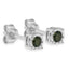 Pendientes de Stud de Diamante Verde en Plata de Ley
