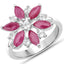 1.81 Carat Ruby and White Topaz Sterling Silver Engagement Ring