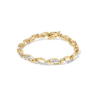 Bracelet en or 10K avec diamants en lien infini - 0,50 cttw