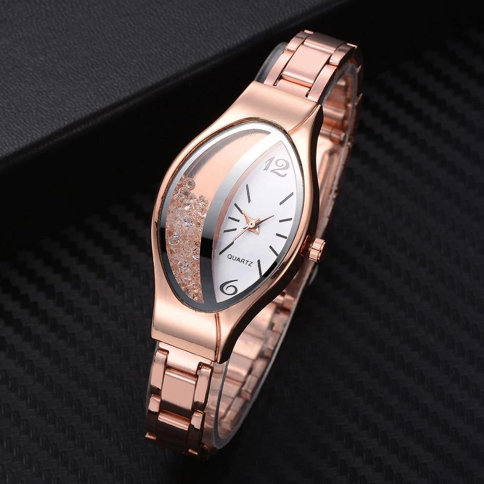 Montre de luxe élégante pour femmes avec bracelet en cuir
