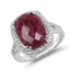 Anillo de cóctel de rubí teñido de 7.60 quilates y plata esterlina .925