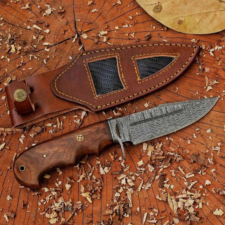 Premium Custom Damascus Steel Hunting Knife with Elegant Rosewood Handle – 10" | KBS Knives - Korvel