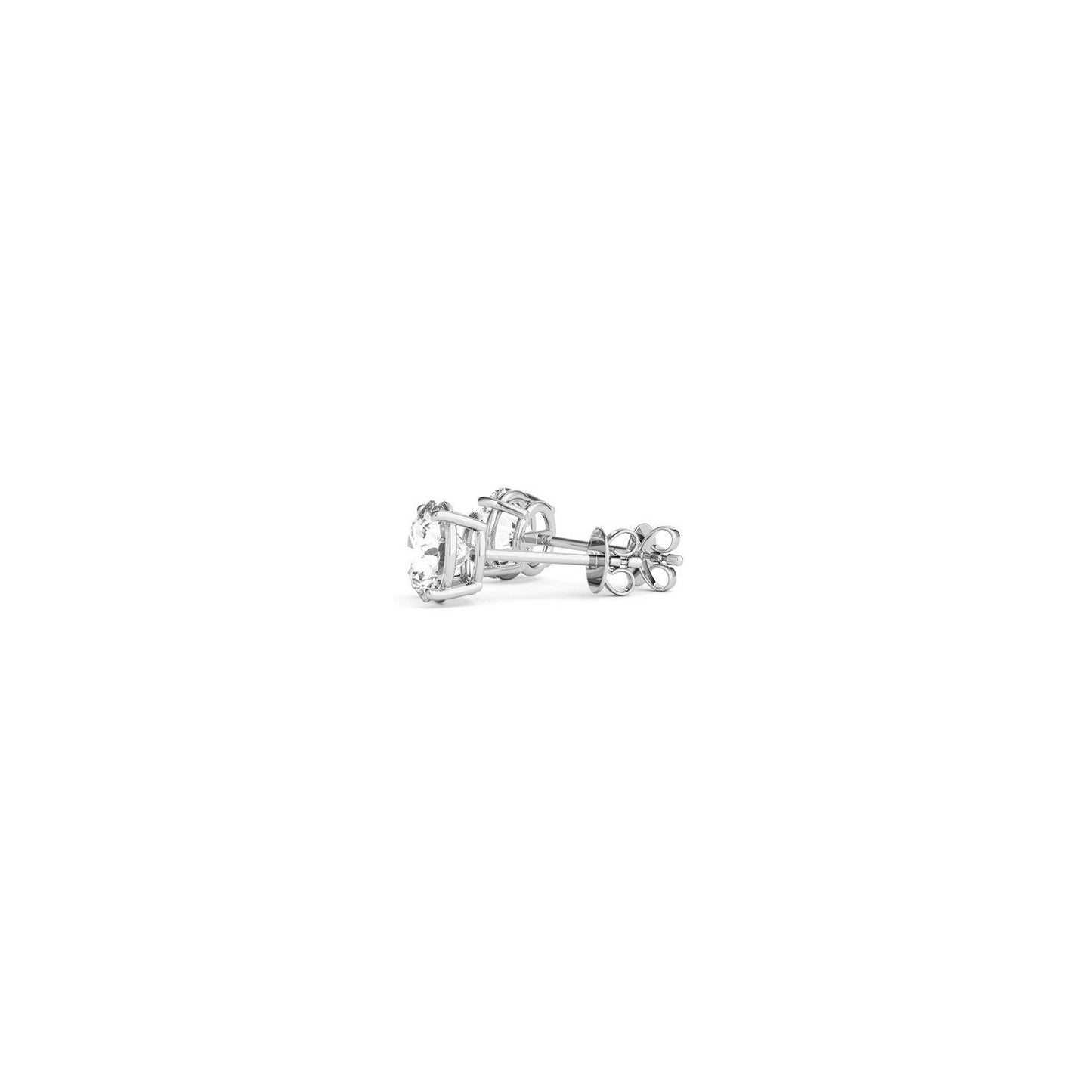 Boucles d'oreilles en diamant lab grown de 1/2 carat en or blanc 14k
