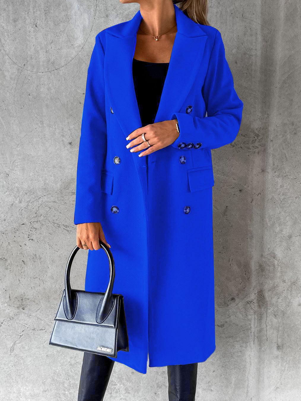Elegant Long Sleeve Double Breasted Overcoat