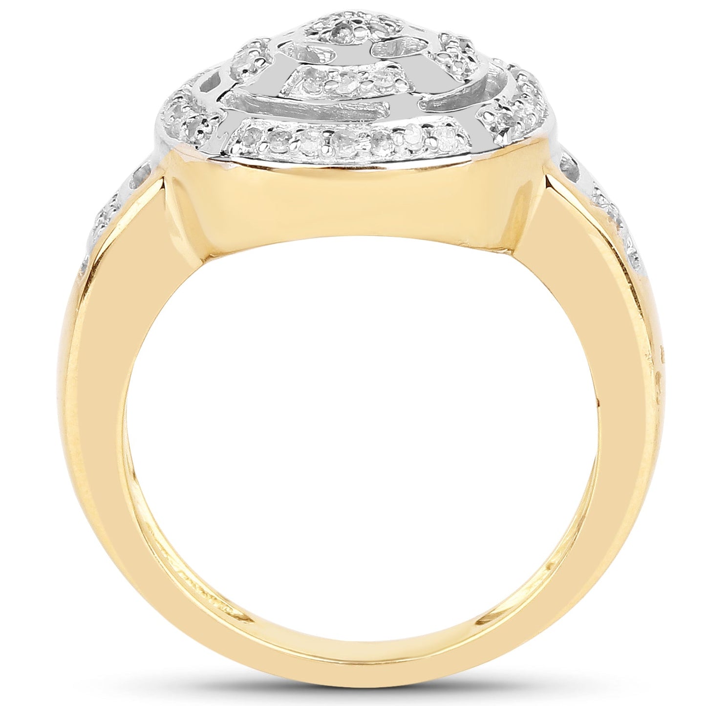Anillo de Compromiso de Diamante Bañado en Oro Amarillo de 14K