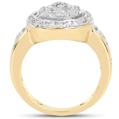 Bague de fiançailles en or jaune 14K plaqué diamant