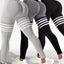 High Waist Striped Outdoor Sports Tights for Women